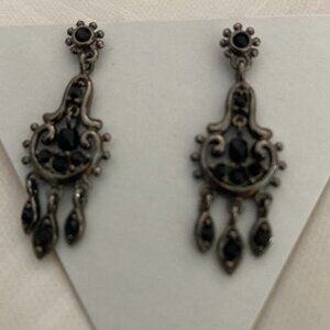 Vintage earrings with black stones